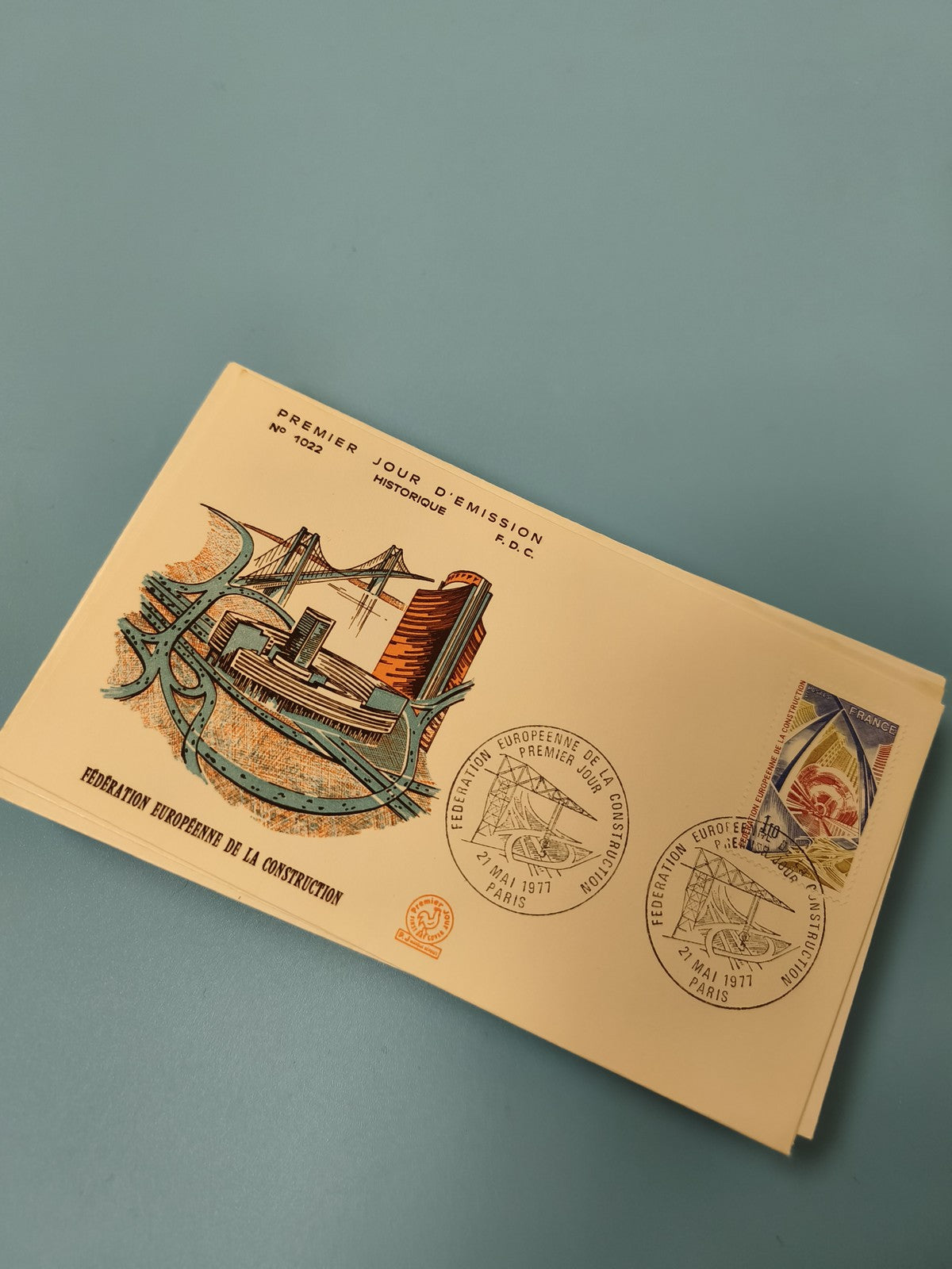 Enveloppe premier jour d'émission FDC Fédération Européenne Construction 1971