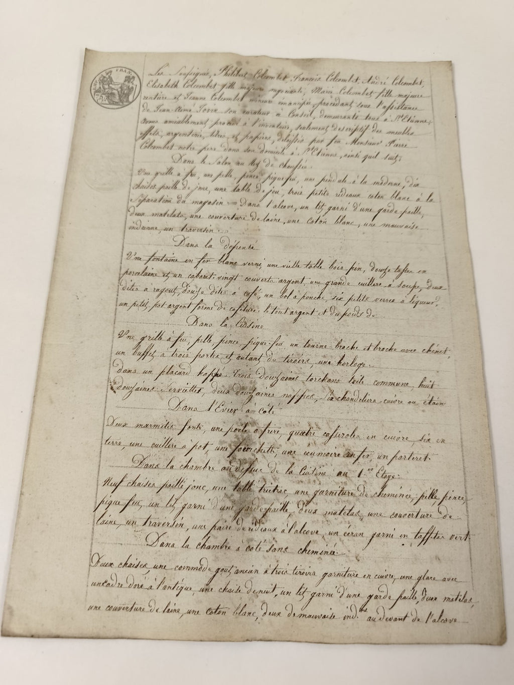 Ancienne lettre manuscrite administrative XIXe, papier timbré 1813, signatures