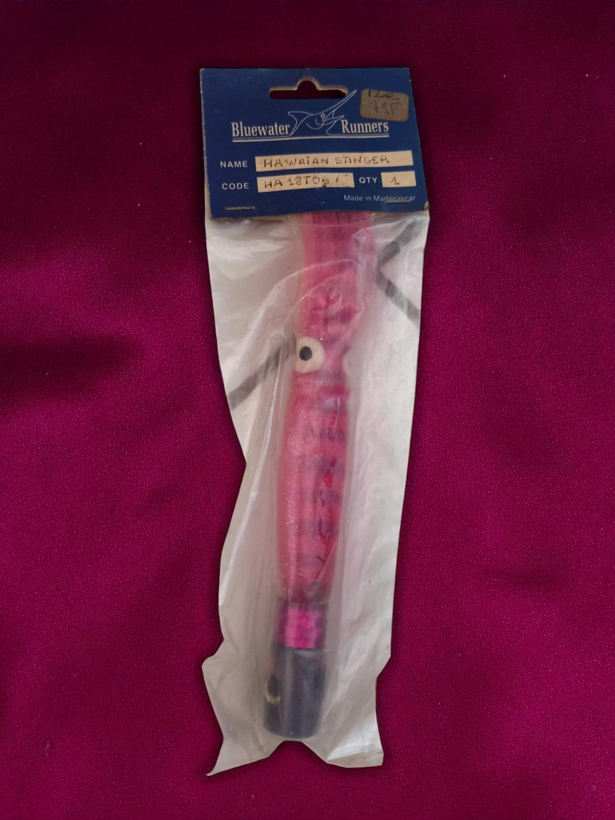 Leurre pêche vintage Bluewater Runners Hawaiian Stinger rose neuf ancien