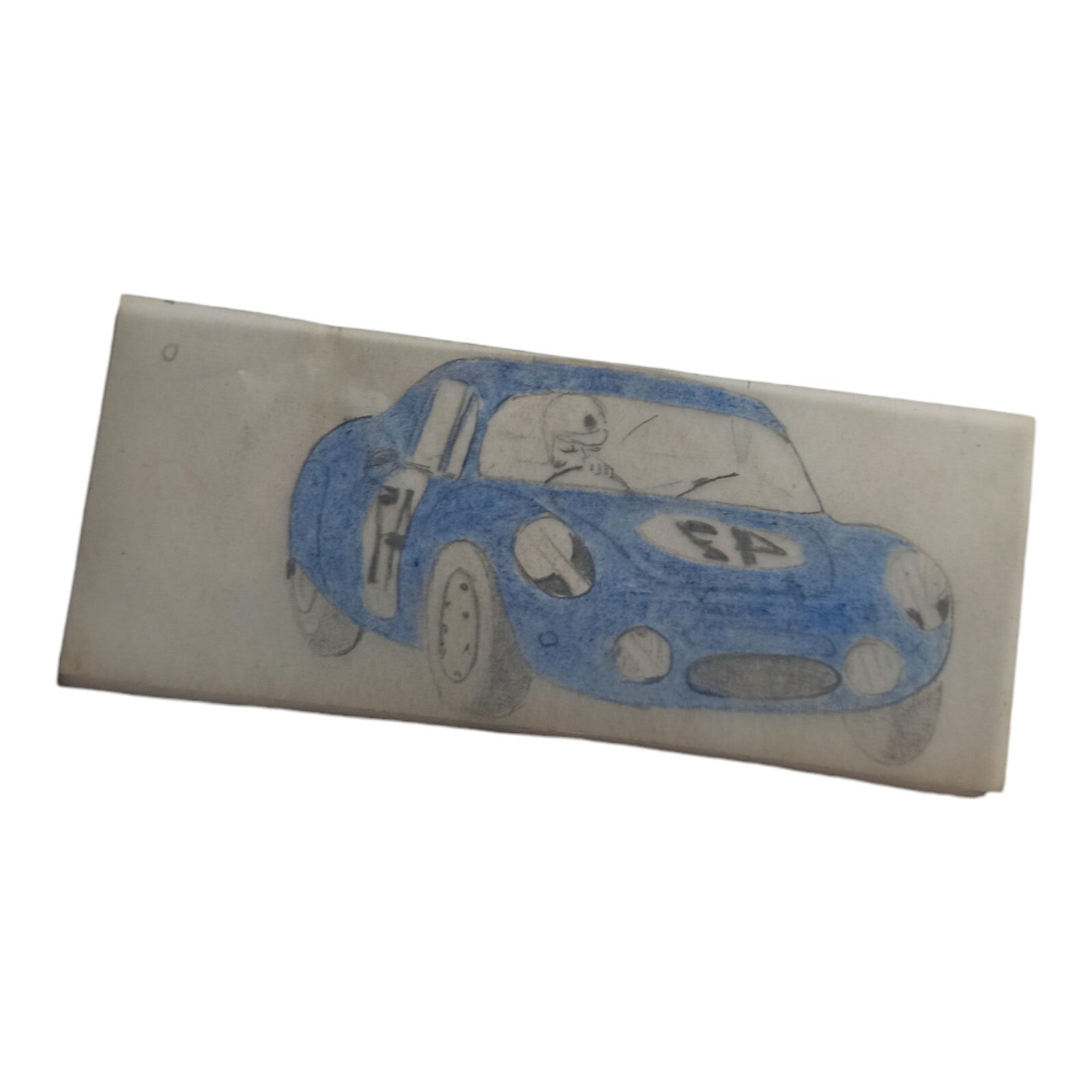 Plan de conception Scalextric Dinky Toys calque voiture course bleu 10cm
