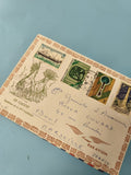 Ancienne enveloppe timbrée oblitérée Nouvelle-Calédonie, collection philatélie