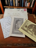Lettre manuscrite ancienne 1949 + enveloppe, Berthériville, carte religieuse