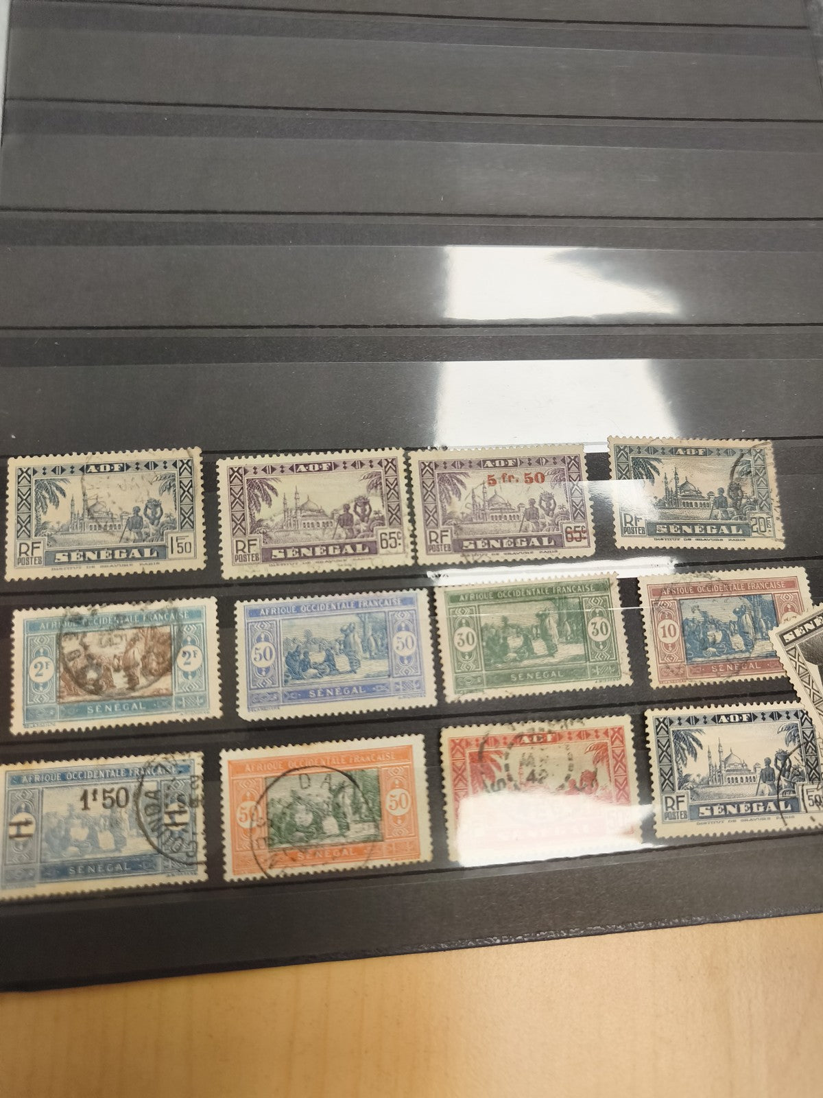 Timbres Afrique Occidentale Française Sénégal oblitérés lot philatélie couleurs