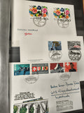 Lot de 3 enveloppes Premier Jour Suisse France, timbres Helvetia, oblitérations