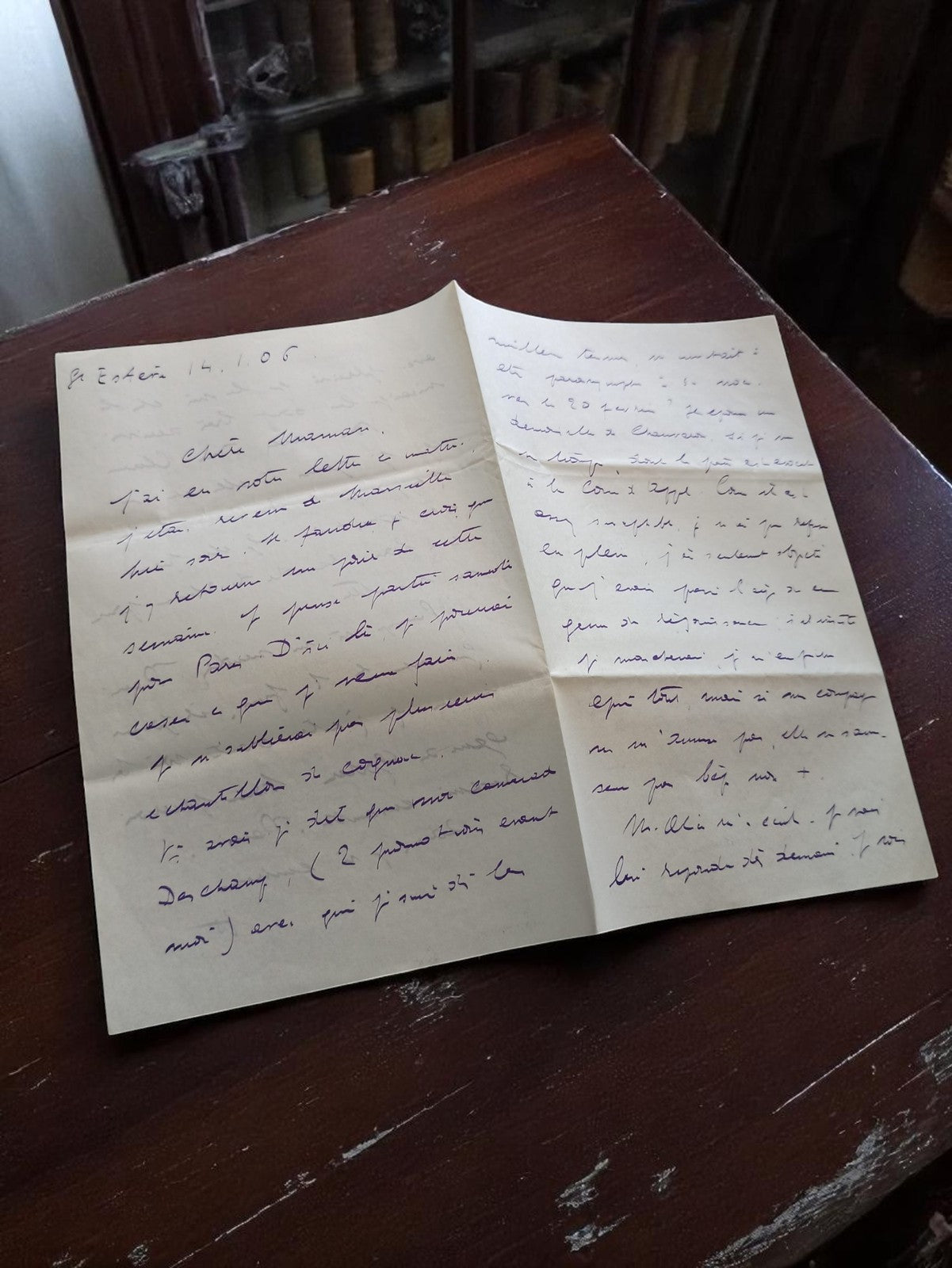 Lettre manuscrite ancienne 1918 mère d?Yvette ? Guerre ? Correspondance intime
