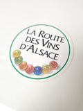 Vintage autocollant publicitaire ancien Route des vins d?Alsace grand format déc