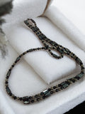 Collier vintage en hématite, perles facettées, rétro élégant ancien