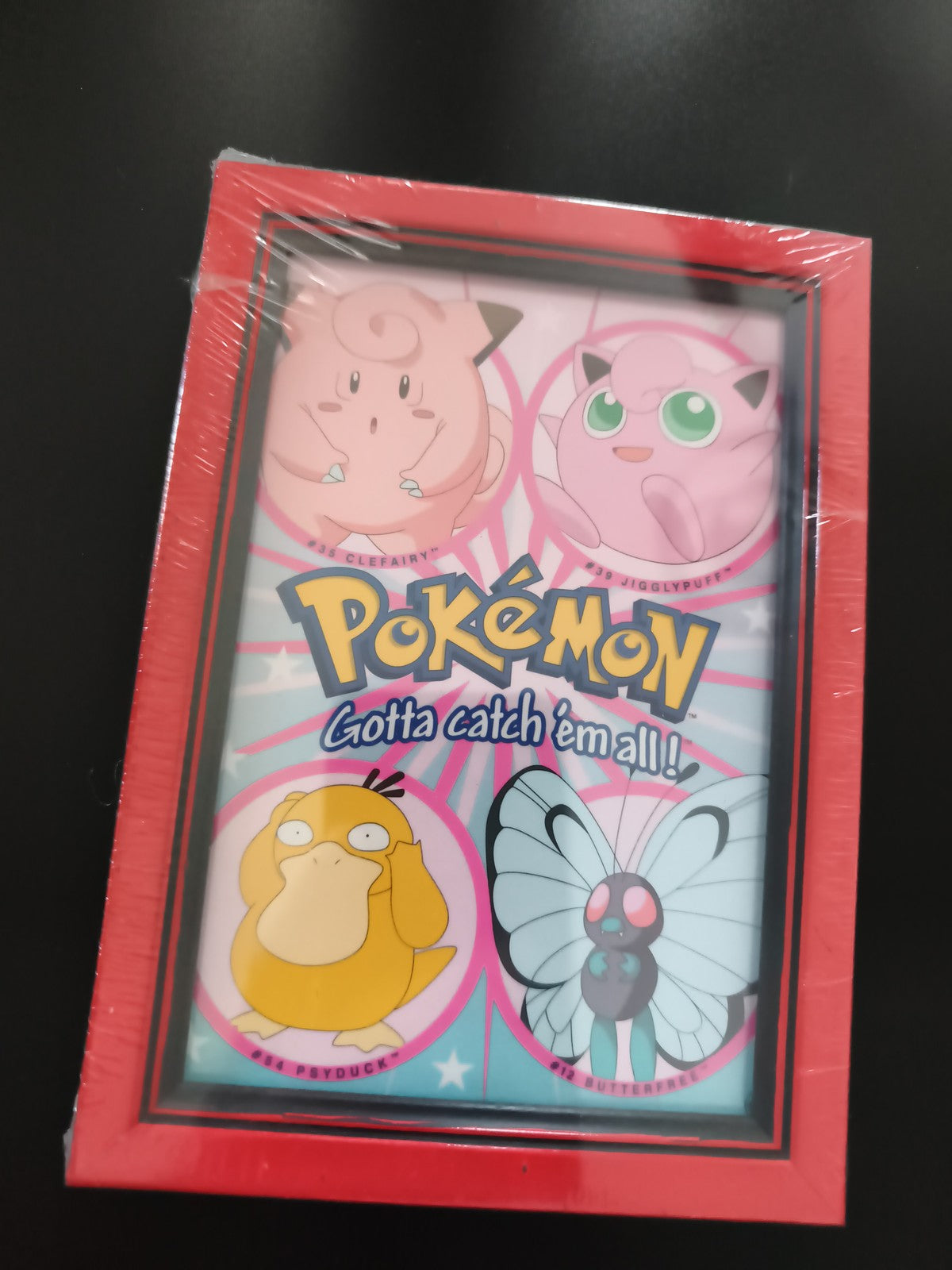 Cadre décoratif Pokémon rouge Psyduck Jigglypuff Clefairy Butterfree