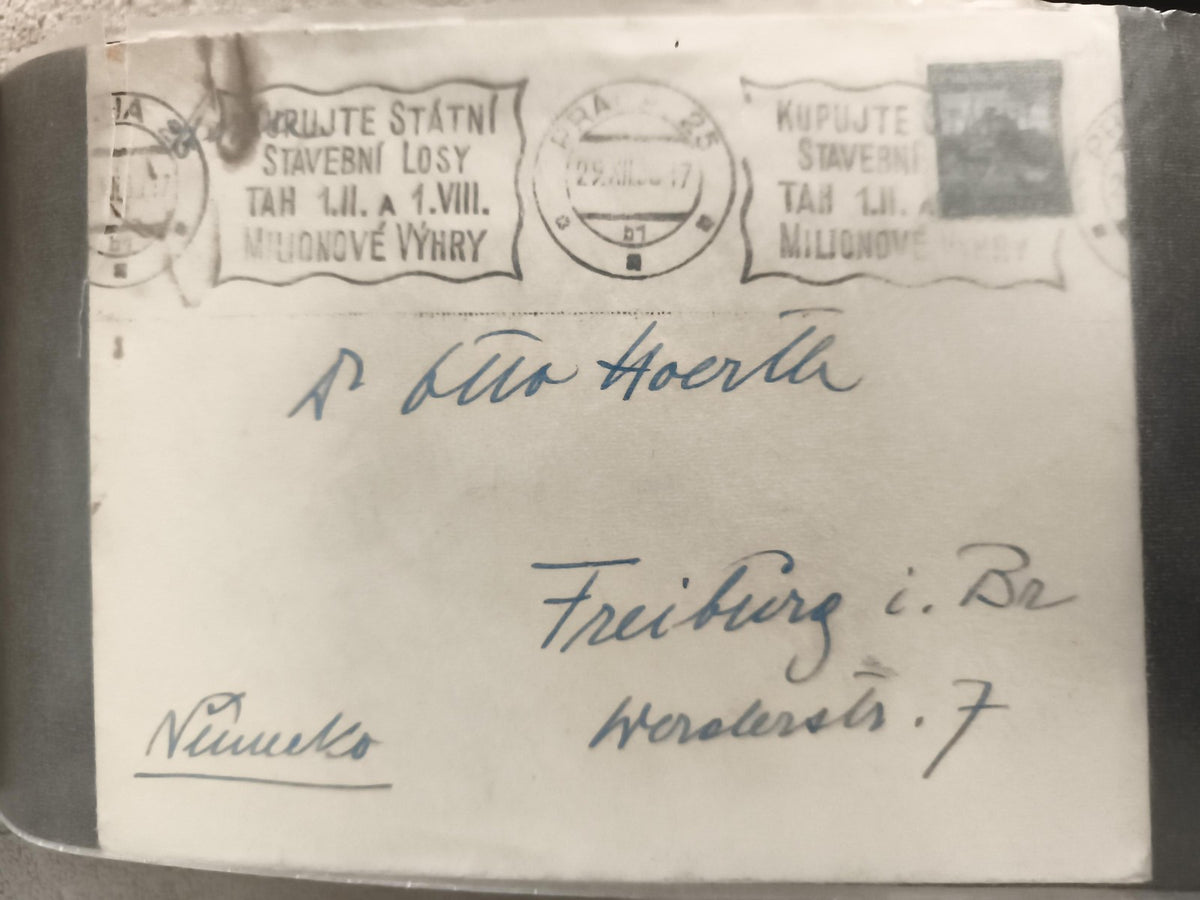Lettre oblitérée Tchécoslovaquie cachets 1937 philatélie enveloppe timbre