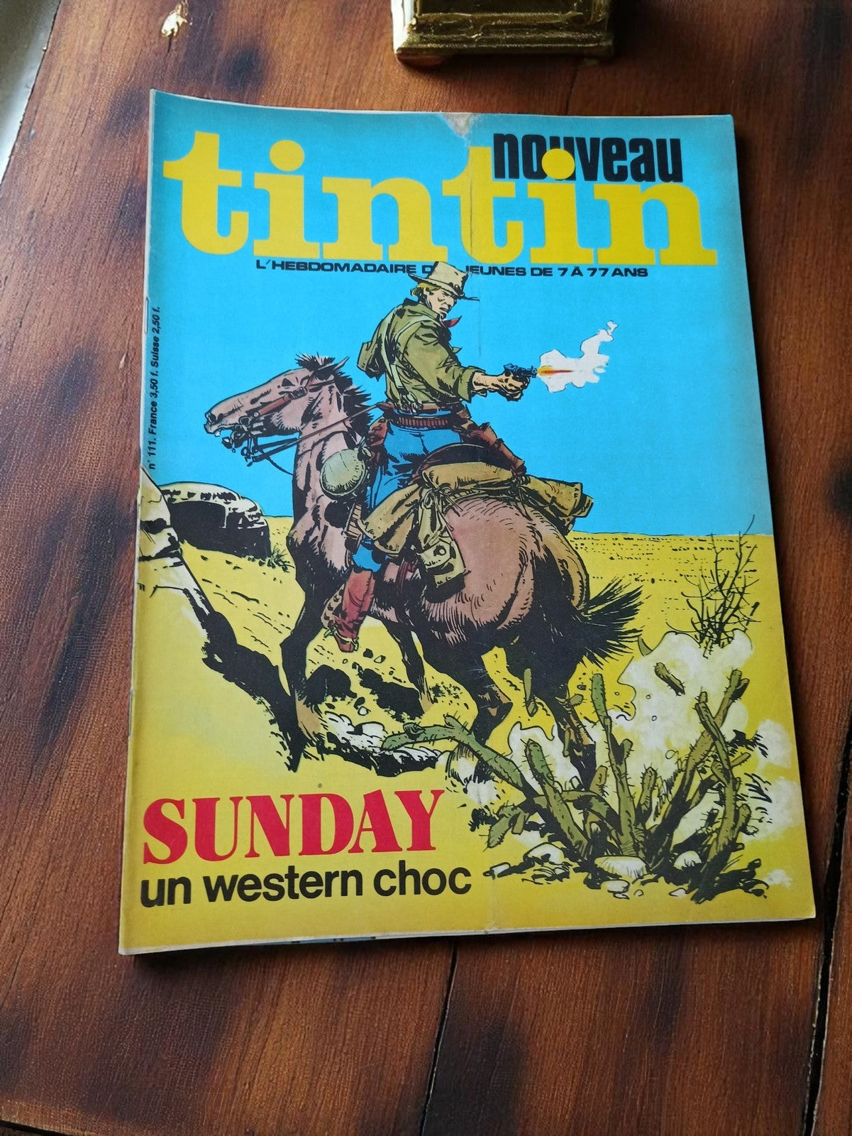 Magazine Tintin ancien n°111 couverture western Sunday vintage BD rétro