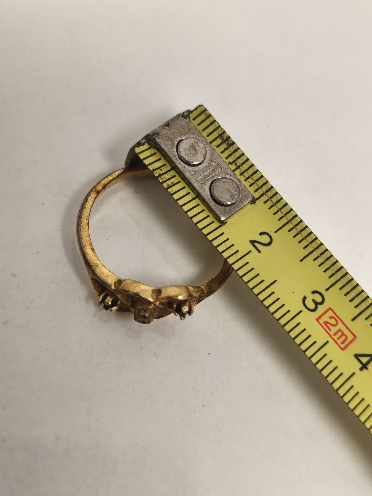 Bague ancienne plaquée or motif serpents entrelacés vintage rétro