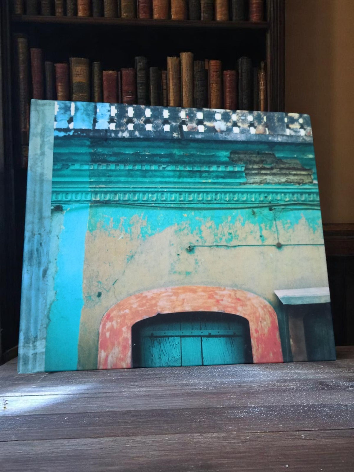 Livre photo relié - Couverture décor façade turquoise vintage - édition limitée