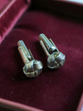 Boutons de manchette vintage nœud plaqué or ancien rétro élégant homme