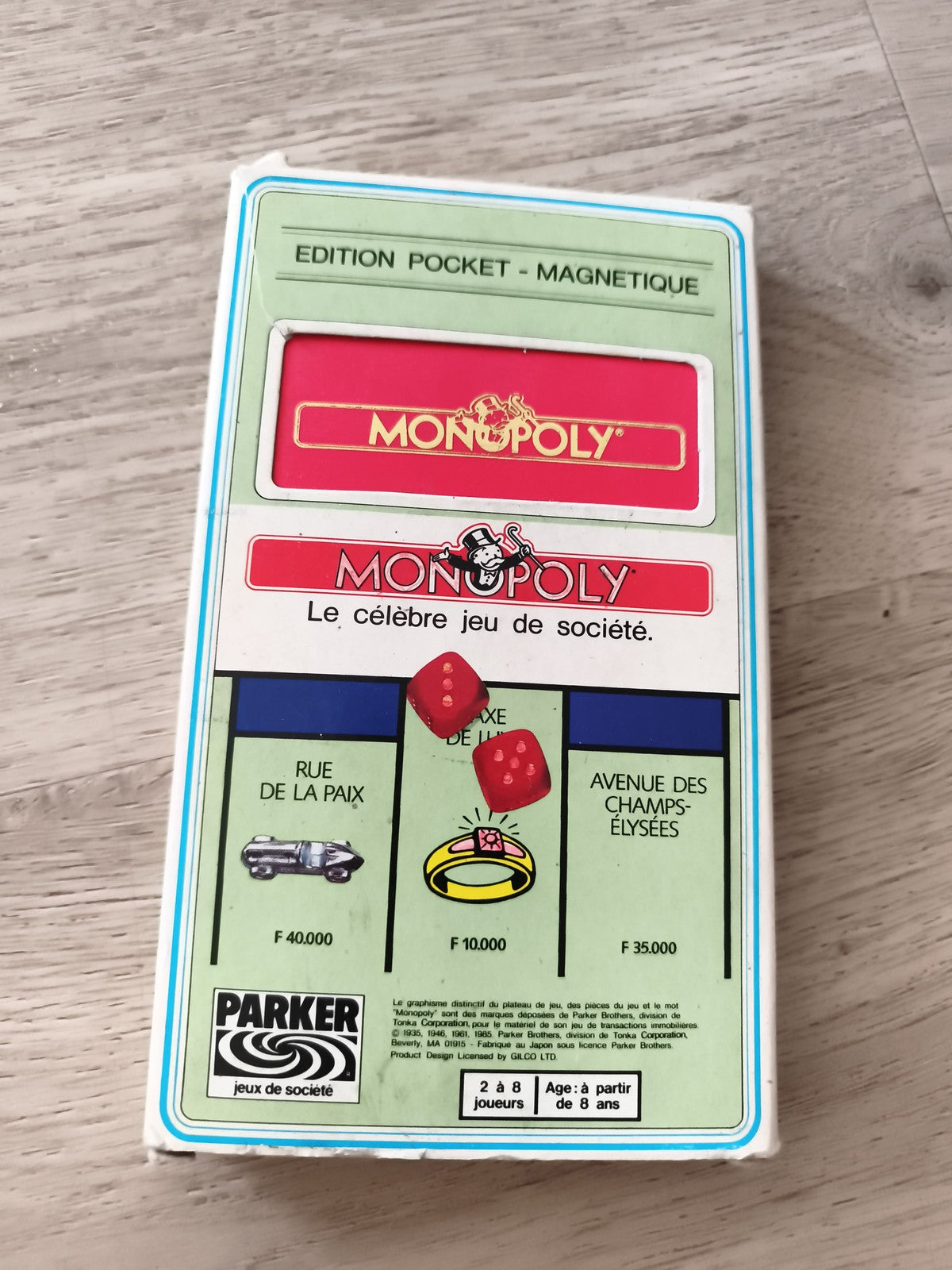 Jeu Monopoly édition pocket magnétique Parker vintage années 80 jeu de société