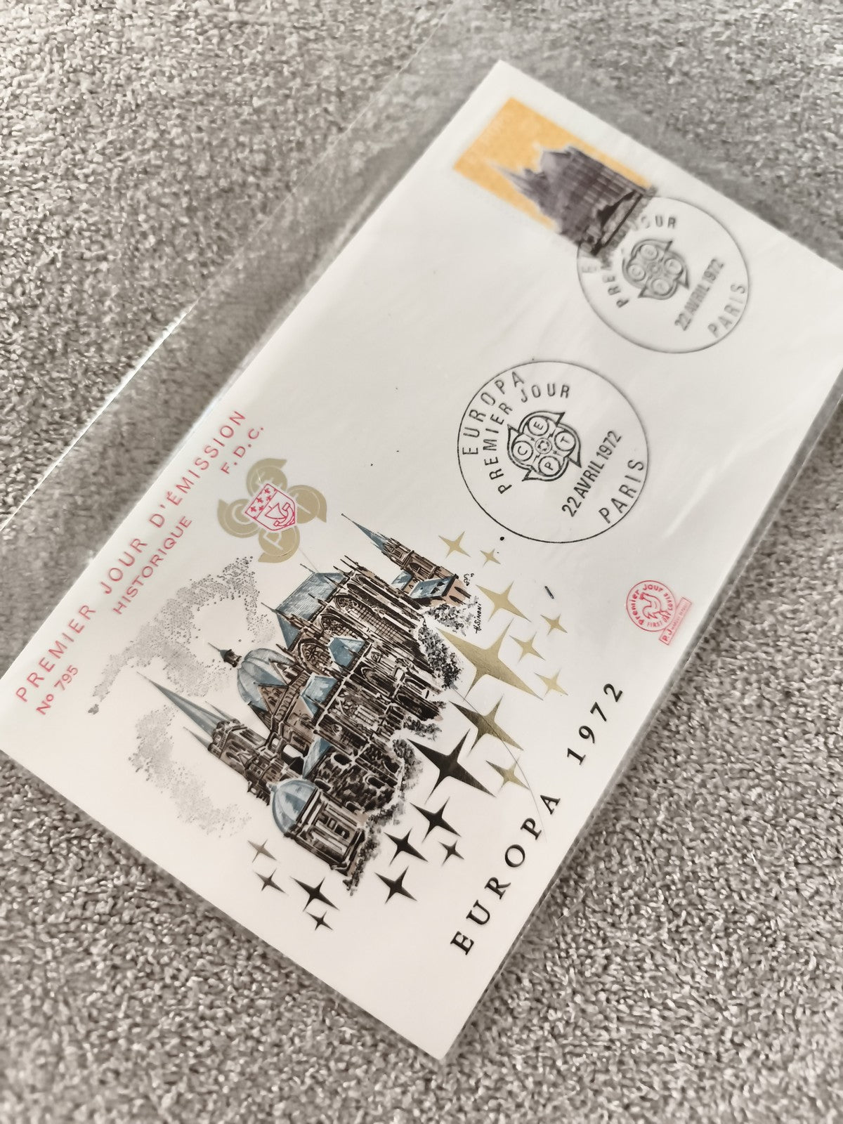 Lettre FDC Europa 1972 Premier Jour Paris cachet philatélie ancienne