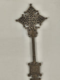 Ancienne grande croix copte éthiopienne orthodoxe ajourée métal travaillé