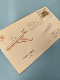 Ancienne enveloppe oblitérée Lyon Milan avion, timbres collection philatélie