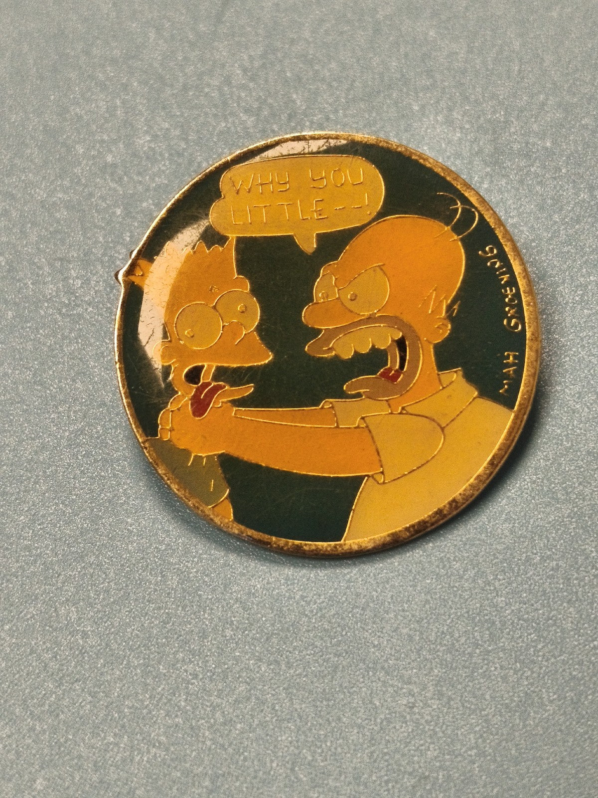 Vintage pin's The Simpsons Homer Bart rond émaillé collection animation rare