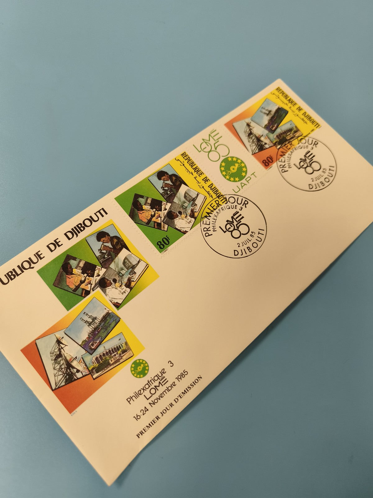 Enveloppe FDC premier jour République de Djibouti PhilatAfrique 1985 (Ref 11)