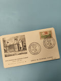 Ancienne enveloppe philatélie Cannes 1960, cachet commémoratif, illustration bât
