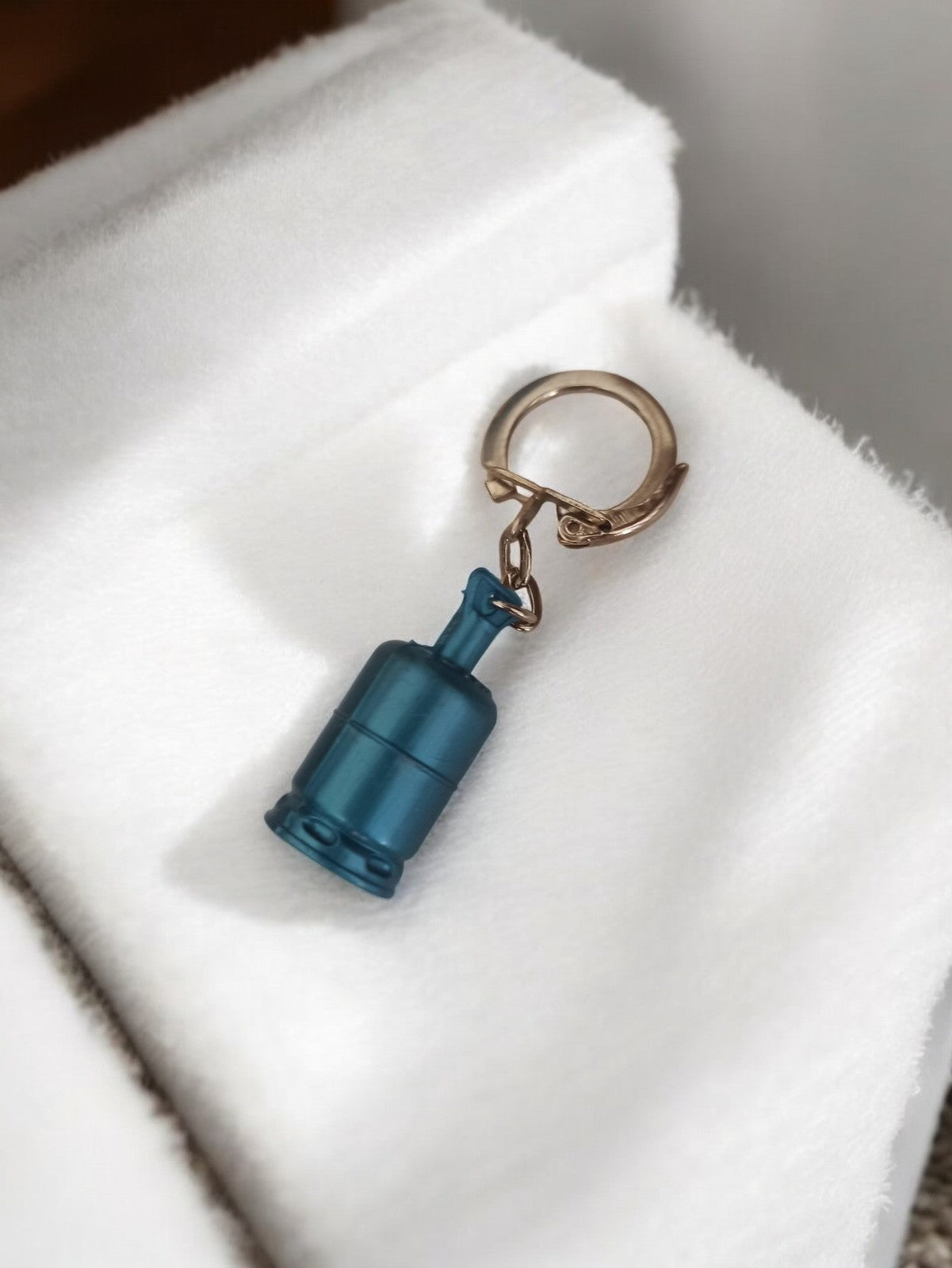 Porte-clés vintage bouteille gaz bleu rétro ancien objet publicitaire