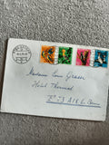 Lettre affranchie Suisse 1971 timbres oiseaux Helvetia Gstaad philatélie