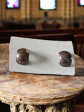 Boucles d’oreilles vintage bombées rétro années 60/70 finition métallique