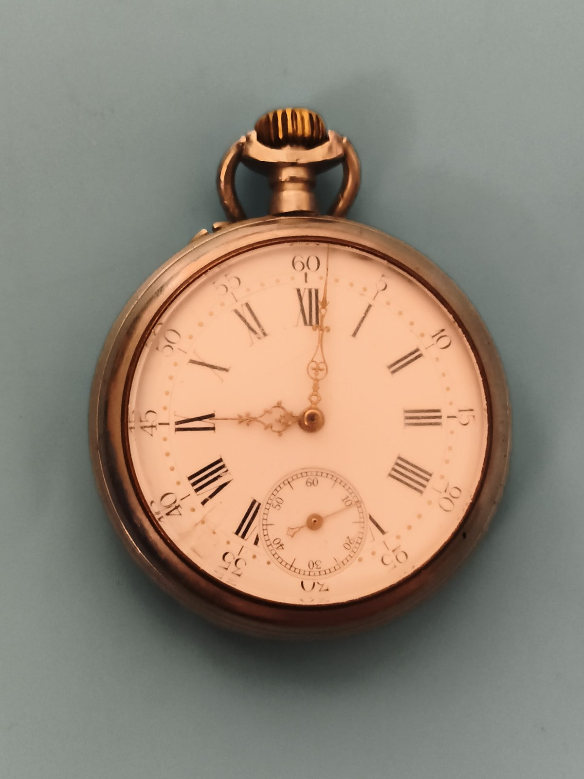 Montre gousset ancienne à réviser cadran chiffres romains vintage