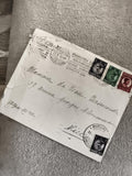 Lettre affranchie Roumanie 1932 timbres poste philatélie cachets Bucarest