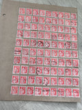 Gros lot timbres anciens Marianne 50c rouge oblitérés planche philatélie