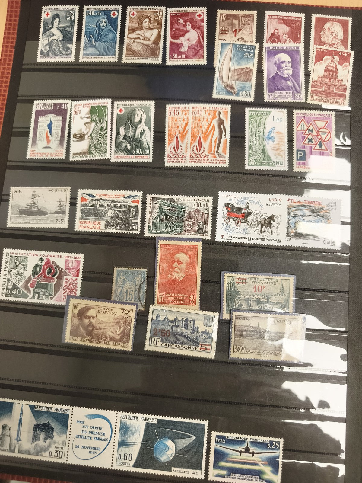 Lot timbres France oblitérés Poste République Française thématique philatélie