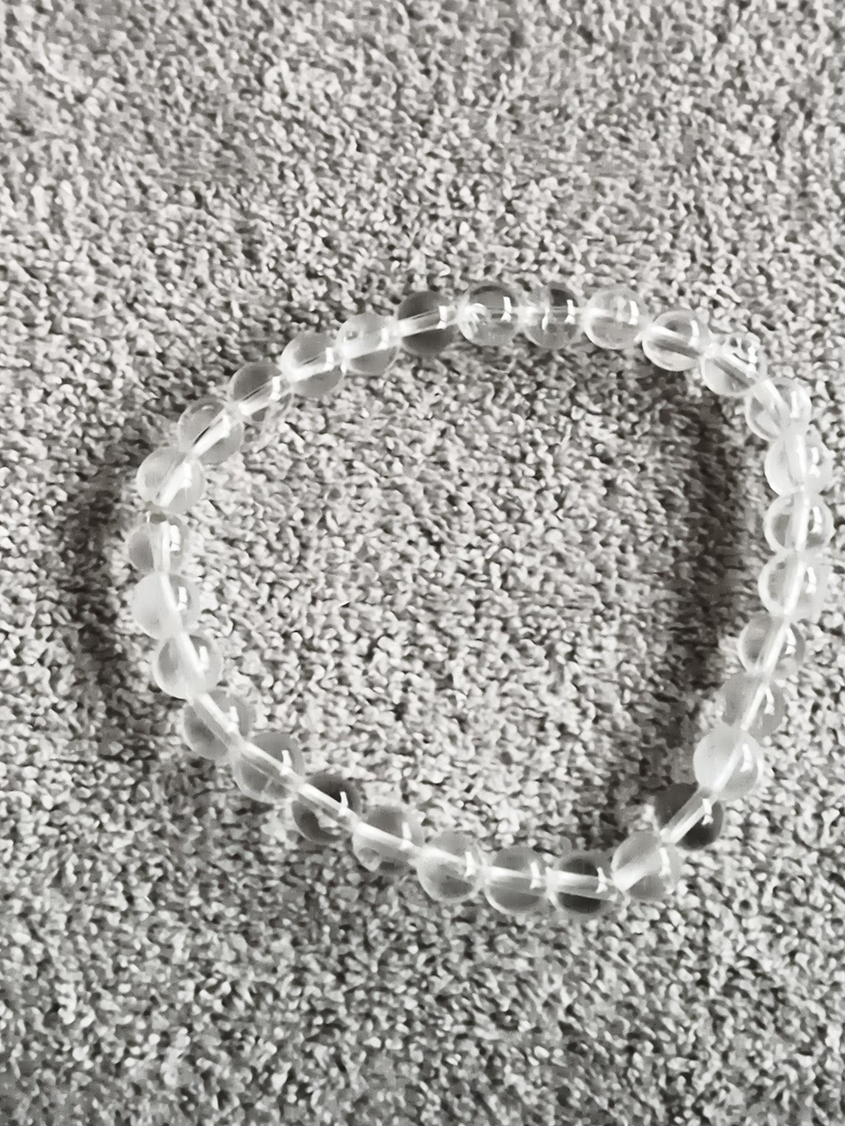 Bracelet perles transparentes pierres naturelles élastique quartz clair