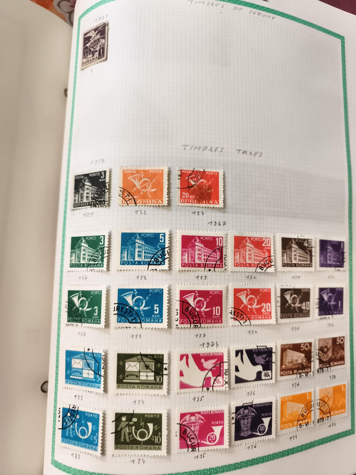 Timbres Roumanie oblitérés Porto et Taxe années 1960-1970 philatélie
