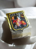 Patch écusson brodé ancien Les Baux blason chevalier vintage France badge