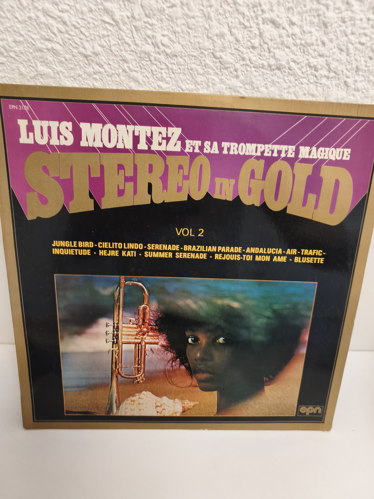 Vinyle 33 tours Luis Montez Stereo in Gold Vol 2 pochette or EPN 3178