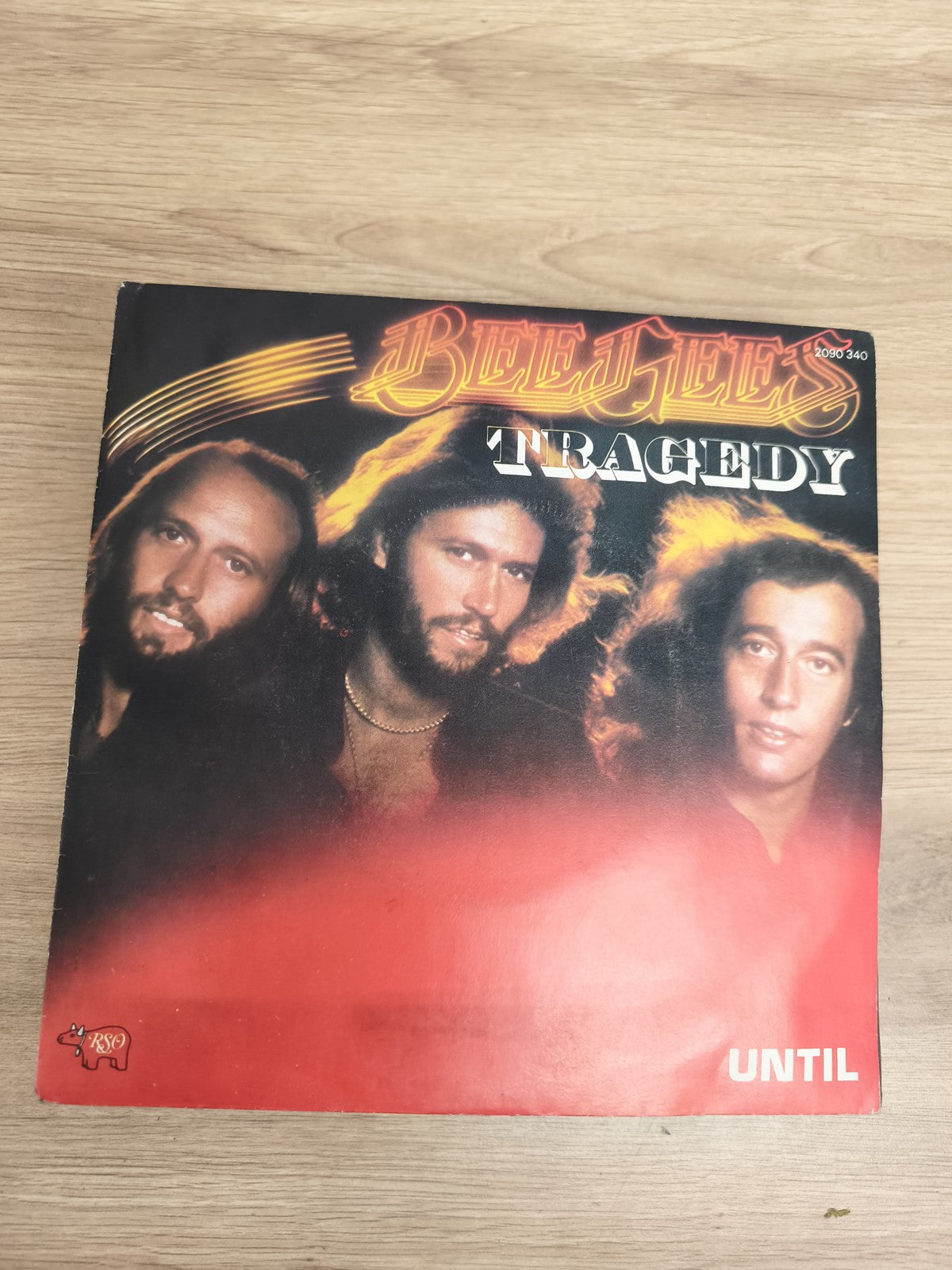 Vinyle 45 tours Bee Gees Tragedy / Until pochette rouge (Ref 2)