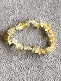 Bracelet pierres naturelles jaune, perles irrégulières, bijou élastique femme