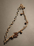 Bracelet chaîne ancien fantaisie doré pampilles boule papillon rétro vintage