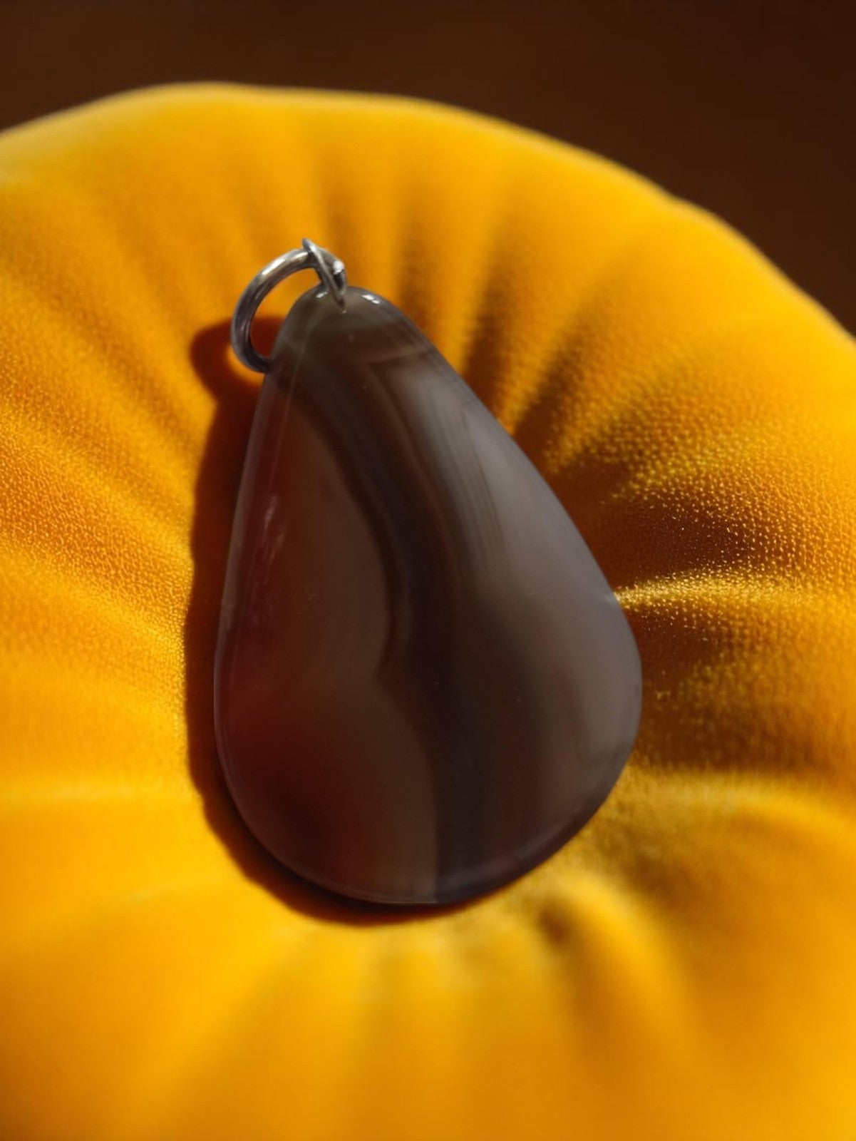 Pendentif vintage agate naturelle, goutte polie rétro, bijou accessoire unique