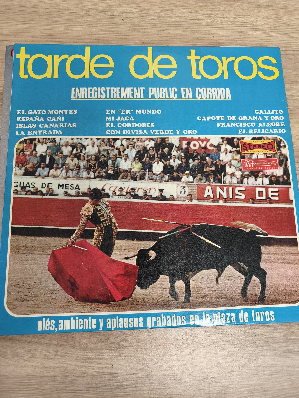 Vinyle 33T Tarde de Toros Enregistrement Public Corrida Espagne Musique Tauromac