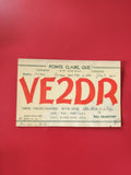 Carte radio QSL VE2DR Canada Pointe Claire radioamateur rouge et beige