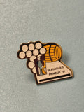 Pin's vintage Beaujolais Primeur 91, vendanges, tonneau, collection vin