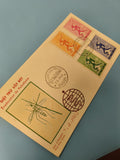 Ancienne enveloppe FDC Vietnam 1962 timbres multicolores paludisme