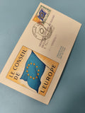 Enveloppe FDC premier jour Conseil de l?Europe timbre Europe 0,50? bleu jaune