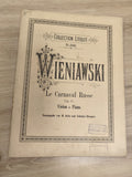 Ancien livre partitions violon piano Wieniawski Collection Litolff Le Carnaval R