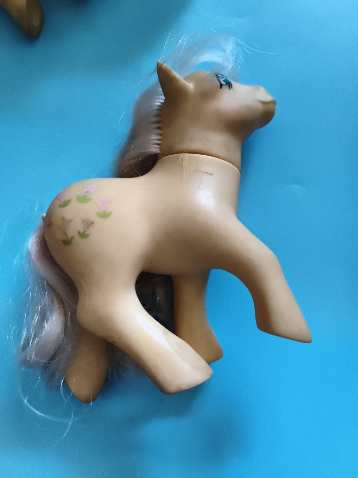 Figurine My Little Pony poney crème crinière rose jouet vintage années 80