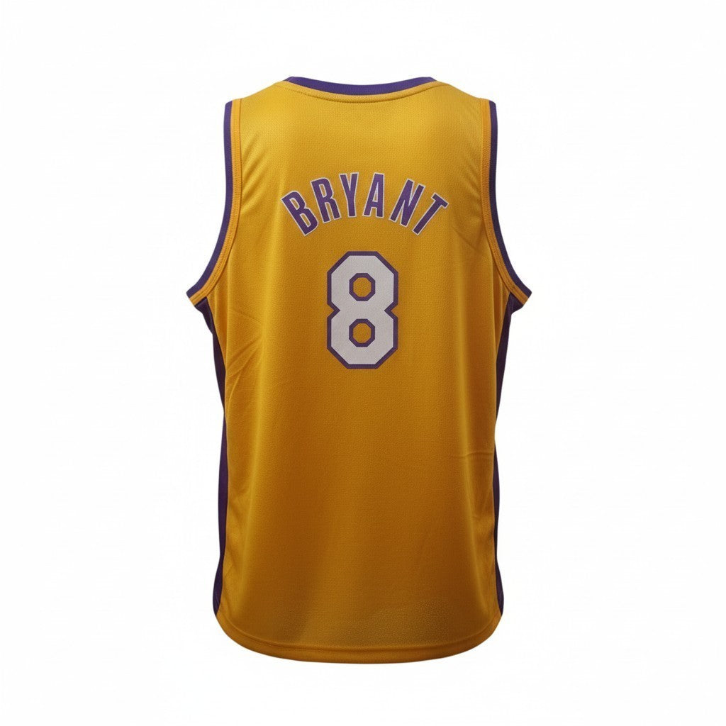 Maillot NBA vintage Lakers Bryant Champion jaune n°8 rétro basket collection