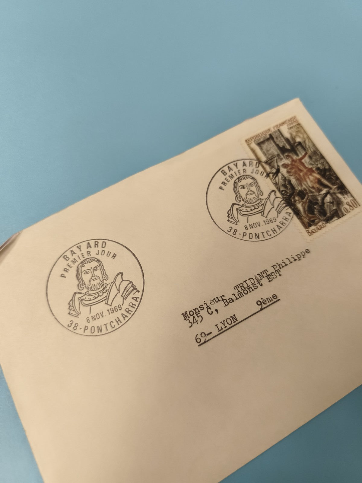 Ancienne enveloppe premier jour Bayard 1969 philatélie timbre collection