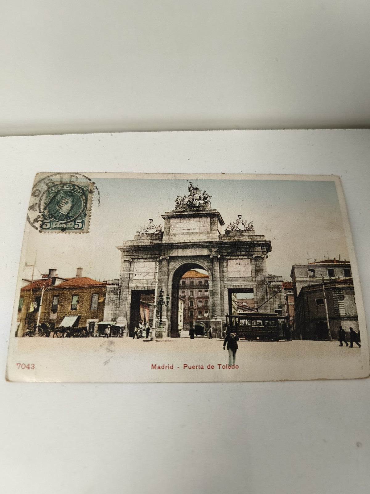Carte postale vintage ancienne Madrid Puerta de Toledo rare collection Espagne
