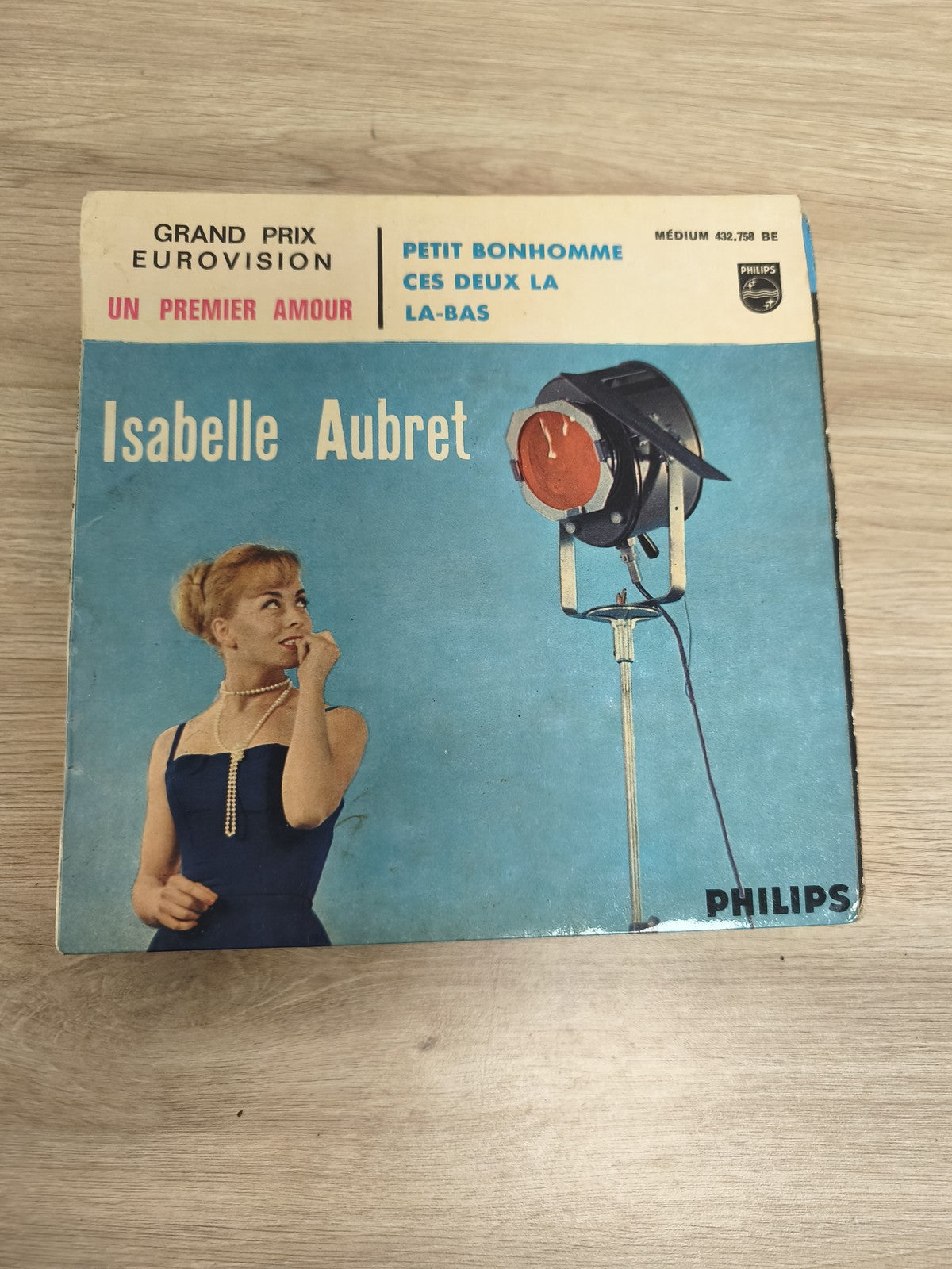 Vinyle 45 tours Isabelle Aubret Grand Prix Eurovision Philips pochette bleue (Re